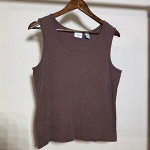 Brown Tank Top With A Relaxed Fit Size 18 97% Cotton Summer Spring Outdoors Gym